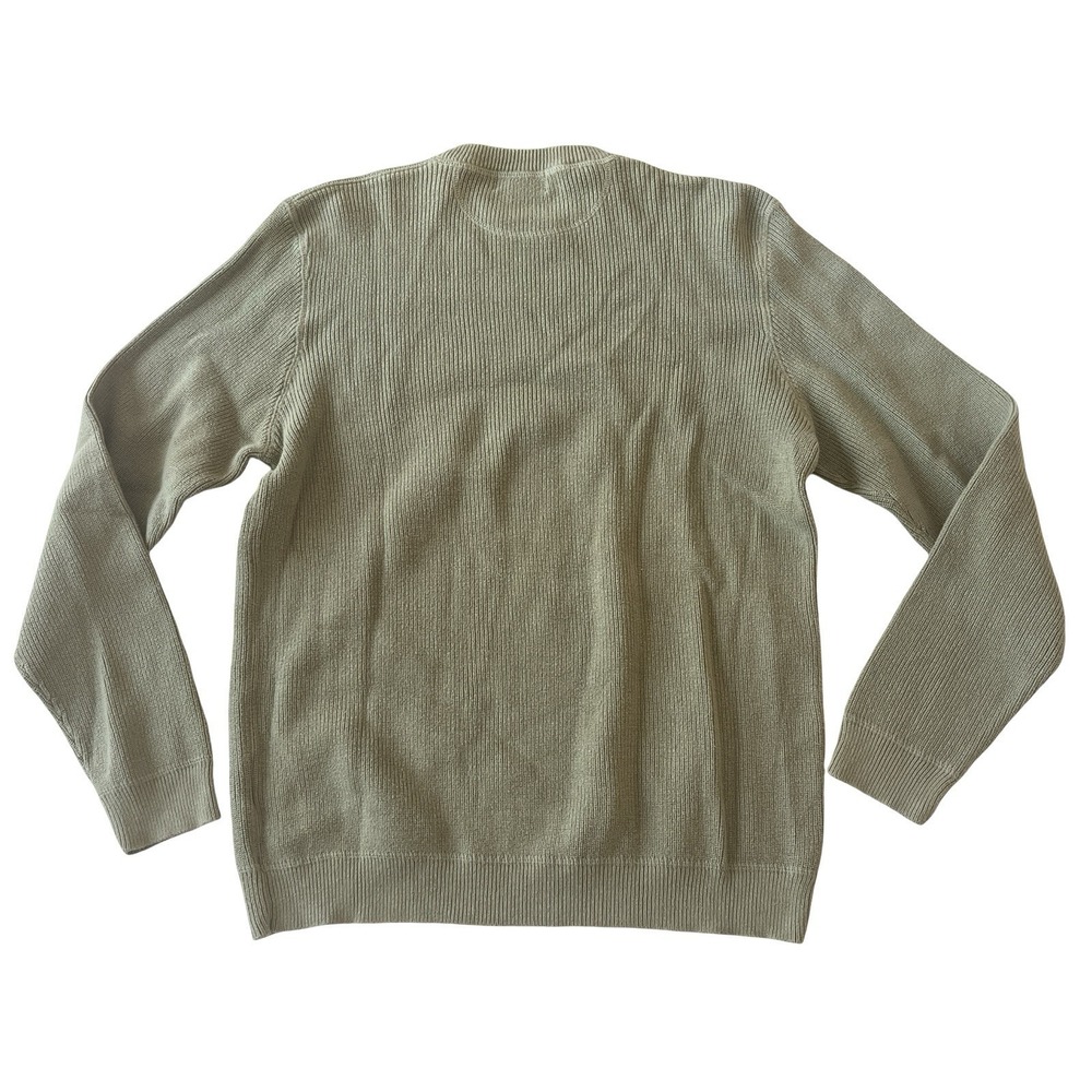 Eddie Bauer Men's Size M Sweater Long Sleeve 100% Cotton Light Green Crewneck - Picture 2 of 6